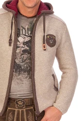 Spieth & Wensky Trachtenstrickjacke Style Dakar mittelgrau/natur