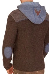Spieth & Wensky Trachtenstrickjacke Style Dakar jeansblau/dunkelbraun