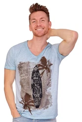 Hangowear Trachtenshirt Herren CATCH THE WAVE blau/helltürkis