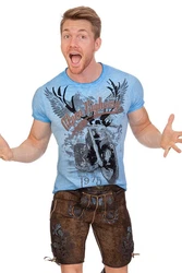 Hangowear Trachtenshirt Herren TILL blau/weinrot