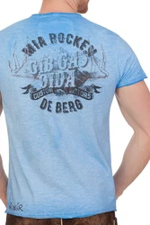 Hangowear Trachtenshirt Herren TILL blau/weinrot