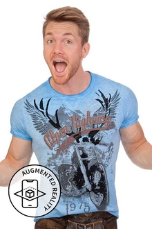 Hangowear Trachtenshirt Herren TILL blau/weinrot