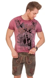 Hangowear Trachtenshirt Herren TILL blau/weinrot