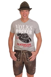 Hangowear Trachtenshirt Herren - CLAUS braun/hellgrau