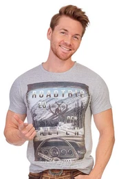 Trachtenshirt Trachtenshirt Herren - ROADTRIP - grau