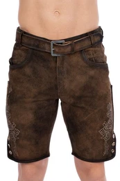 Trachtenlederhose Lederhose Herren kurz - ELM - kastanie
