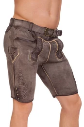 Trachtenlederhose Lederhose Herren kurz - HARTMUT - kohle