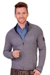 Spieth & Wensky Trachtenstrickjacke Strickjacke Herren ROGAN dunkelblau/hellgrau/mittelgrau