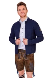 Spieth & Wensky Trachtenstrickjacke Strickjacke Herren ROGAN dunkelblau/hellgrau/mittelgrau