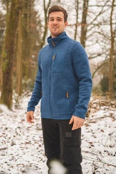 orbis Outdoorjacke Strickfleecejacke Herren GAJUS anthrazit/blau