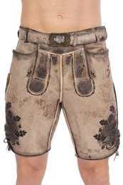 Trachtenlederhose Lederhose Herren kurz - HARTSEE - beige/schwarz