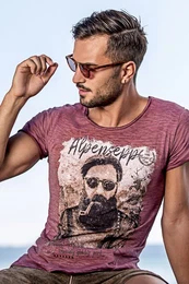 Trachtenshirt Trachtenshirt Herren - ALPENSEPP - bordeaux