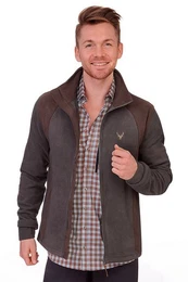 Outdoorjacke Fleecejacke Herren - GERARDO - braun, grau