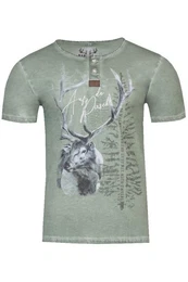 Trachtenshirt Trachtenshirt Herren - PETER - silbergrn