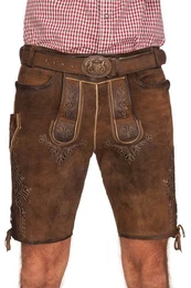 Trachtenlederhose Lederhose Herren kurz - HERBERT - hellbraun