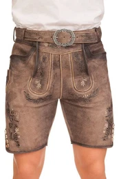 Trachtenlederhose Lederhose Herren kurz - ANTON - nuss