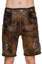 Trachtenlederhose Lederhose Herren kurz - CARL - bistre brown