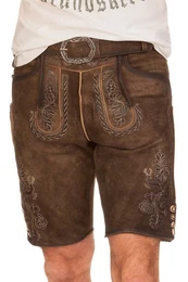 Trachtenlederhose Lederhose Herren kurz - HENRY - schiefer