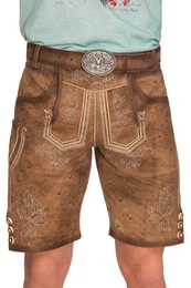 KRGER BUAM Trachtenlederhose Lederhose Herren kurz - JGER - braun