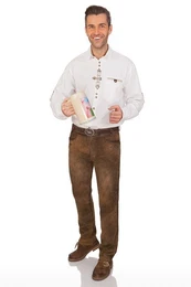 Trachtenlederhose Lederhose lang - FLORINUS - hellbraun