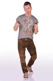 Trachtenlederhose Lederhose lang - BIKER - jungle