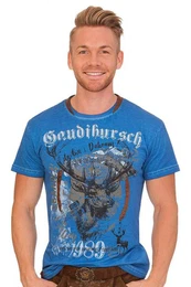 Trachtenshirt Trachtenshirt Herren - GAUDIBURSCH - blau