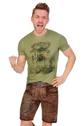 MarJo Trachtenshirt Herren GUIDO hellgrau/sand antik
