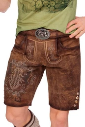 Trachtenlederhose Lederhose Herren kurz - EDUARD - braun used