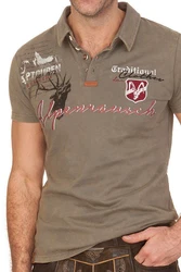 MarJo Trachtenshirt ALPENRAUSCH blau/khaki
