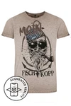 Hangowear Trachtenshirt Herren FISCHKOPP beige/weiß