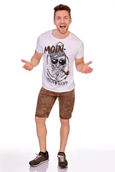 Hangowear Trachtenshirt Herren FISCHKOPP beige/weiß