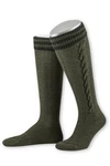 Lusana Trachtensocken Trachten Kniestrümpfe L8995R dunkelgrau/jägergrün (L8995R)