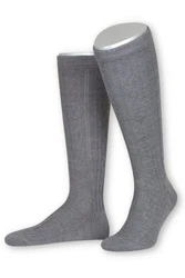 Lusana Trachtensocken Trachten Kniestrümpfe L4910 marine/mittelgrau/tanne