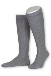 Lusana Trachtensocken Trachten Kniestrümpfe L4910 marine/mittelgrau/tanne