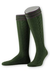 Lusana Trachtensocken Kniestrümpfe Herren - L8995R marine/braun/tanne (L8995R)