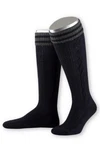 Lusana Trachtensocken Kniestrümpfe Herren - L8995R marine/braun/tanne (L8995R)