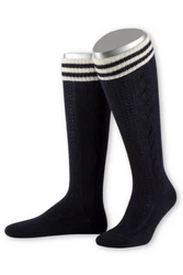 Lusana Trachtensocken Trachten Kniestrümpfe L8995R anthrazit/mittelgrau/marine/natur (L8995R)