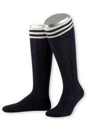 Trachtensocken Trachten Kniestrmpfe - L8995R - anthrazit/mittelgrau, marine/natur