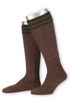 Lusana Trachtensocken Trachten Kniestrümpfe L18995 hellgrau/mittelbraun/natur (L18995)