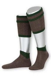 Trachtensocken Loferl - L479 - wollwei, mittelbraun, rot
