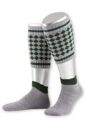 Lusana Trachtensocken Loferl KARO grau/tanne, braun