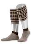 Lusana Trachtensocken Loferl KARO grau/tanne, braun