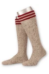 Lusana Trachtensocken Kniestrümpfe Herren (L8995RT) apfelgrün/bordeaux (L8995RT)
