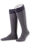 Lusana Trachtensocken Kniestrümpfe Herren L8995R mittelgrau/dunkelgrau (L8995R)