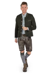Lusana Trachtensocken Kniestrümpfe Herren L8995R mittelgrau/dunkelgrau (L8995R)