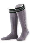 Lusana Trachtensocken Kniestrümpfe Herren L8995R mittelgrau/dunkelgrau (L8995R)