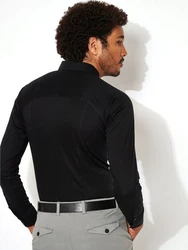 DESOTO Langarmhemd Jerseyhemd Slim Fit Schwarz
