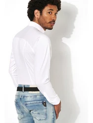 DESOTO Langarmhemd Jerseyhemd Slim Fit Weiß/Creme