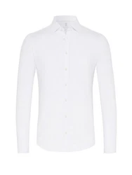 DESOTO Langarmhemd Jerseyhemd Slim Fit Weiß/Creme