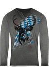 Hangowear Trachtenshirt Longsleeve Herren FERDI BAVARIA hellbraun/grau